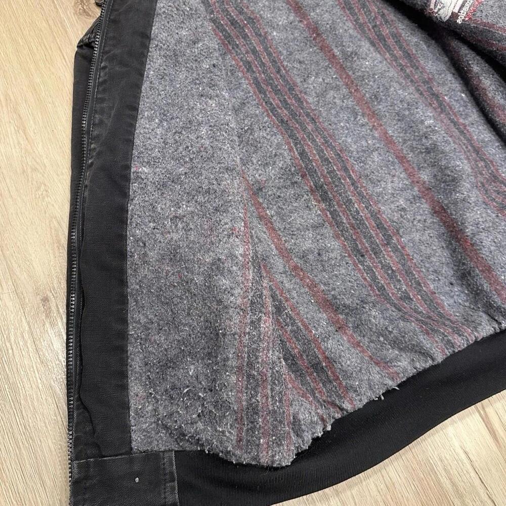 Vintage MA Klein Detroit Jacket Mens L Faded Black Full Zip Blanket Lined Duck - Picture 9 of 9